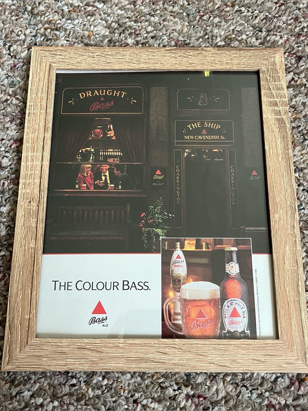 Vintage Bass Beer Print Framed Size 8x10